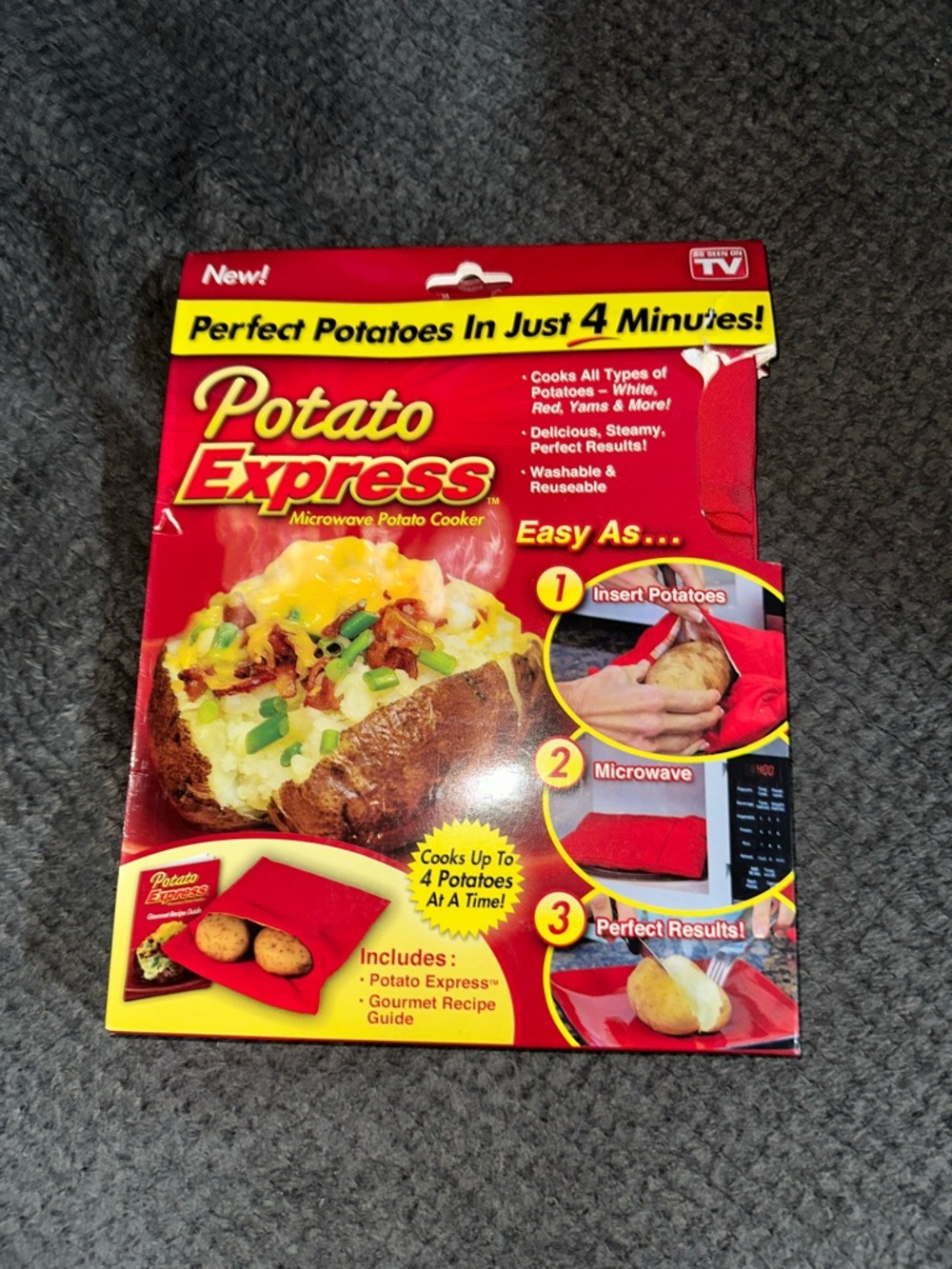 Potato Express Microwave Potato Cooker - Red